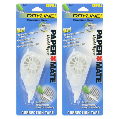 Paper Mate Liquid Paper DryLine Correction Tape Refill, 2/Pack (80047)