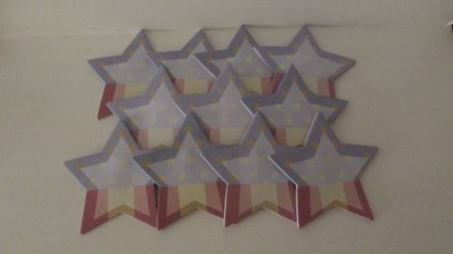 11 pieces Star Shaped Self Stick Notes Pads Patriotic Stars Stripes Red Blue