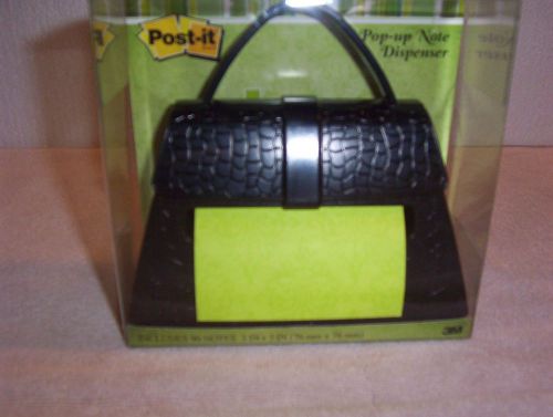 Scotch 3M Post-It pop-up heavy desk top black purse note dispenser NIP