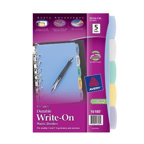 Avery mini index divider - write-on - 5 tab[s]/set - 5.50&#034; x 8.50&#034; - (16180) for sale