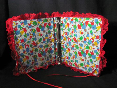 Save The Children Handmade Fabric Covered 3 Ring Binder for 8 1/2&#034; x 11&#034; Paper