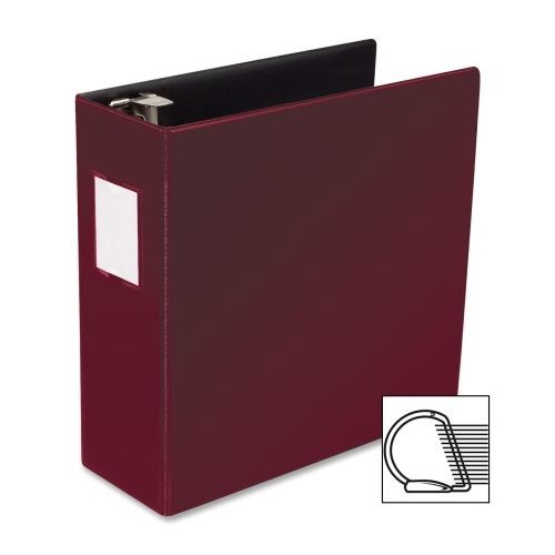 Business source slanted d-ring binder - 4&#034; -2 pockets -burgundy-1 ea - bsn33118 for sale
