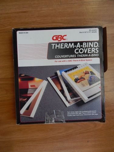 1/4&#034; Spine GBC White Grain Therm-A-Bind Covers 25pk  2513531 Size 8.5&#034; X 11&#034;