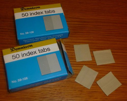 Set of 2 - Vintage Dennison Gray Cloth Index Tabs (50 tabs)  #59-106-0 - NEW