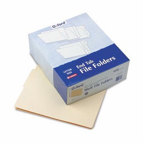 Pendaflex End Tab Folders, 4&#034; Tab, Two Ply, Letter, Manila, 100/Box (PFXH114D)