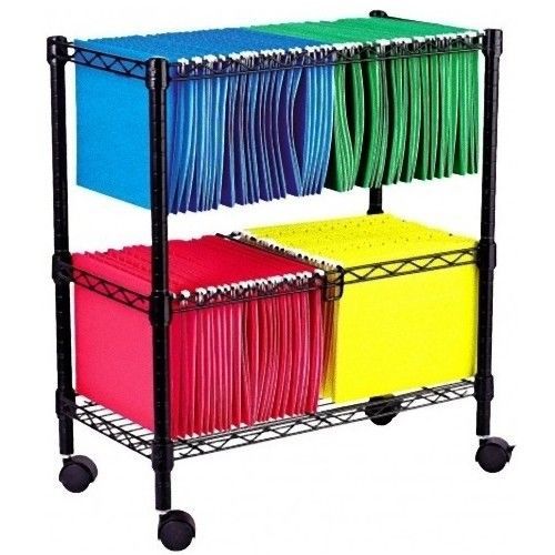 Rolling File Cart Two-Tier Alera Wheels glide Home Office Supplies Storage *New*
