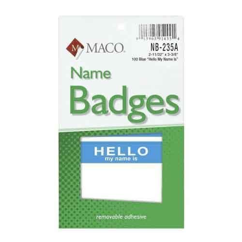 Chartpak Name Badge Blue Hello 100 Count