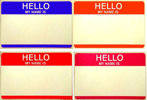 200 asst colors &#034;hello my name is&#034; name tags labels  stickers peel stick for sale