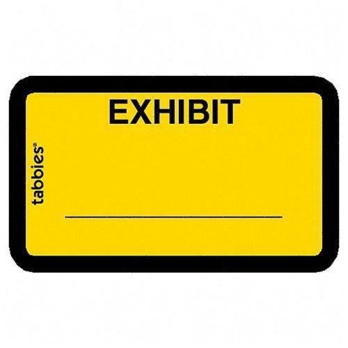 NEW Legal Exhibit Label - 1&#034; x 1-1/2&#034; Yellow - 252 label / pack