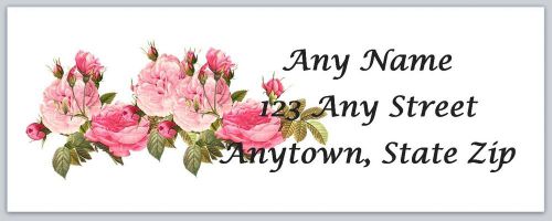30 Personalized Return Address Rose Labels Buy three Get one free (fxr11a)