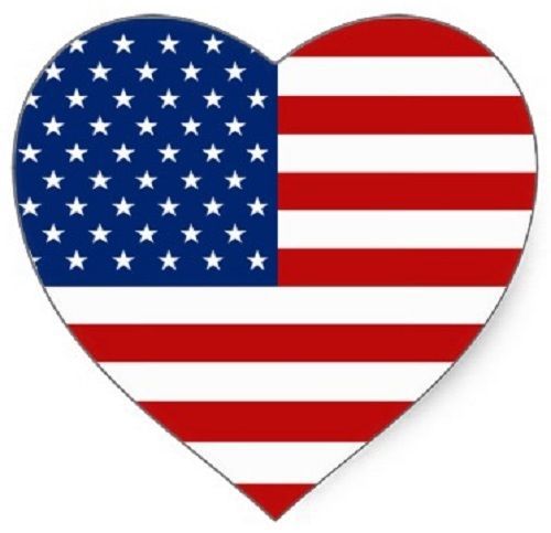 30 Custom USA Flag Heart Personalized Address Labels