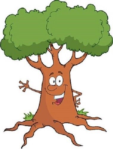 30 Custom Happy Cartoon Tree Personalized Address Labels