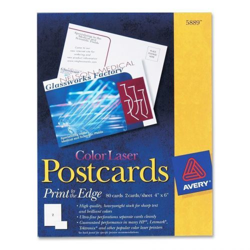 Avery 5889 Color Laser Postcards Print to the Edge 80 Count 4 x 6