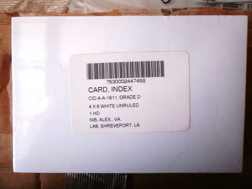 (500) INDEX CARDS 4&#034; x 6&#034; Unruled Blank NIP! NEW!