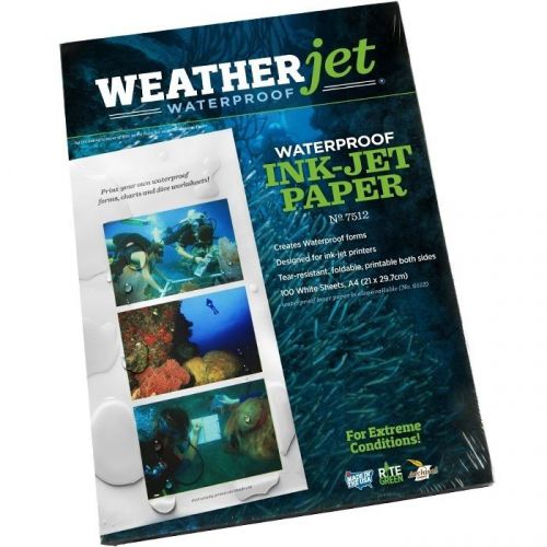 Rite in the Rain 7512 WeatherJet Waterproof Ink Jet Paper, A4 - 100 Sheets