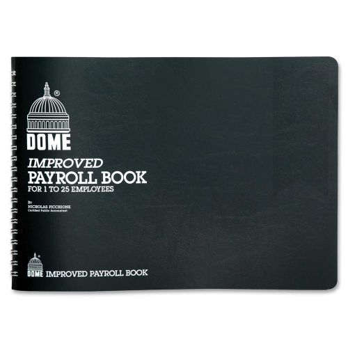 Dome 625 Payroll Books, Wirebound, 1 to 25 Employees, 10&#034;x7&#034;, Green