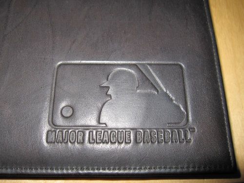 Black Leather Writing Pad Notepad Cover 8 1/2 x 11 Folio MLB Baseball Logo New