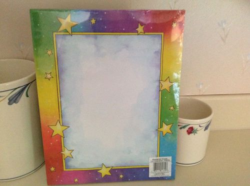 Royal Consumer Product 100 Count Paper Letterhead with Rainbows and Stars