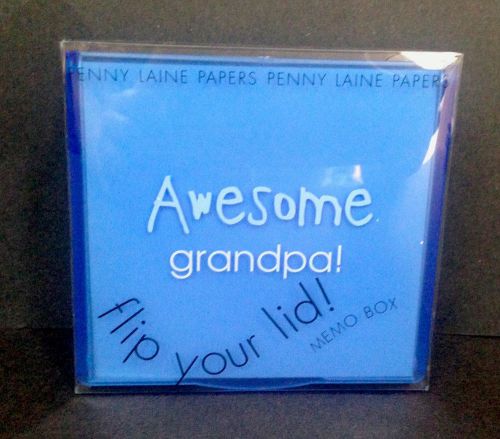 Memo Pad Notes &#034; Awesome grandpa&#034; 200 Loose Sheets of Memo Paper Flip Lid Box