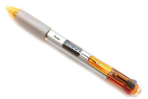 Pentel Rolly C4 4 Color Ballpoint Multi Pen 0.7 mm Orange Clip
