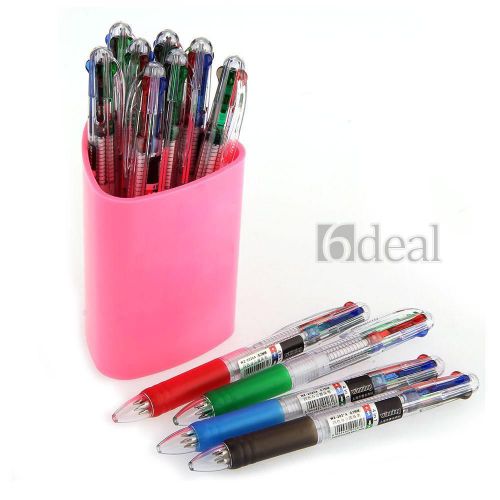 12 PCS 0.7mm 4in1 4 Color Ballpoint Pens Writing Office School Student