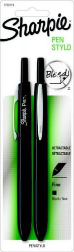 Sanford Sharpie Pen Retractable Fine Point 2 Count Black