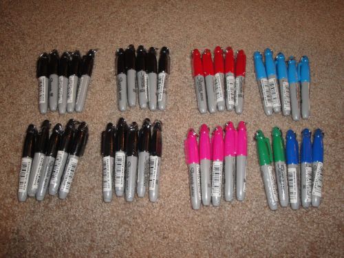 Lot of 40 Mini Sharpie assorted markers - 20 black, 20 assorted colors