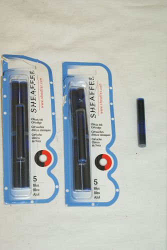 Sheaffer #96320 Classic Ink Cartridges Blue 2 Open Packs w/5 Each, 11 Total L450