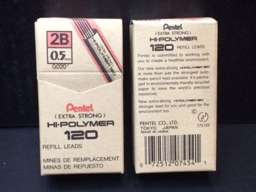 Pentel Super Hi-Polymer 0.5mm 2B 120 Refill Lead 0.5 mm
