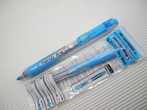 2 pen + 2 refill Pentel SXS-15 Retractable &amp; refillable Highlighter Blue(Korea)