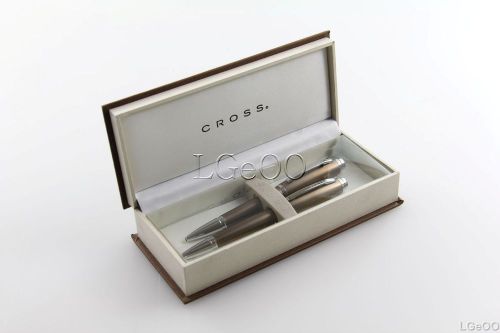 Cross dubai at0271-3 pen and pencil set in titanium and chrome for sale