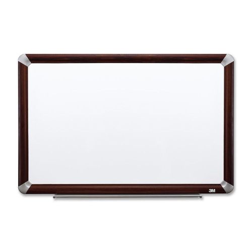 3M P7248FMY 48-In. x 72-In. Porcelain Dry Erase Board with Mahogany Frame