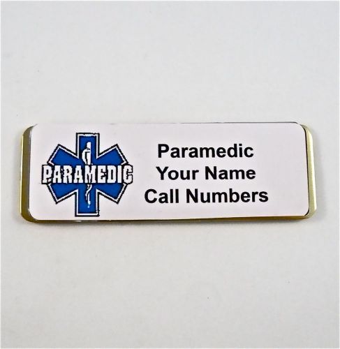 PARAMEDIC PERSONALIZED MAGNETIC ID NAME BADGE,DOCTOR,NURSE,EMT,EMS,MEDICAL,RN,