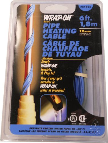 Wrap On 31006 Heat Tape 6&#039; Pipe Heating Cable 120V 12W With Thermostat