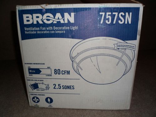 Broan Bathroom Ceiling Fan/Light, Satin Nickel, 757SN (MISSING FROSTED GLASS)