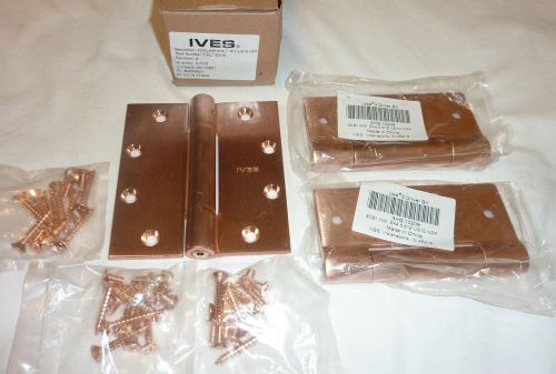 3 Ives 3CB1 5&#034; x 4.5&#034; 612 US10 NRP 3 Knuckle Bearing Mortise Hinges SATIN BRONZE