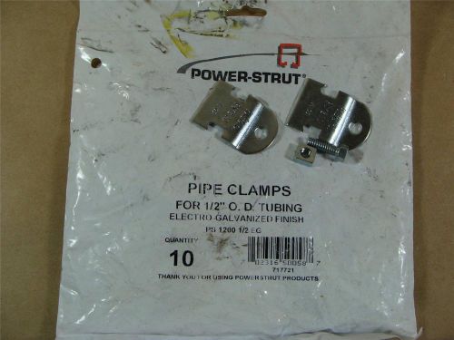Bag of (10) power-strut ps1200 1/2 eg pipe clamps for 1/2&#034; od tubing uni-strut for sale