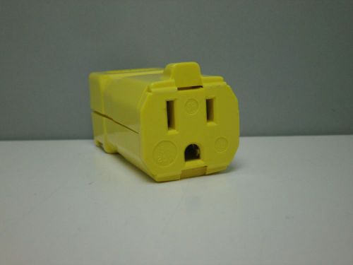 Hubbell HBL5969VY 5969VY Yellow Valise Connector Body 15A 125V 2P 3-Wire 5-15R