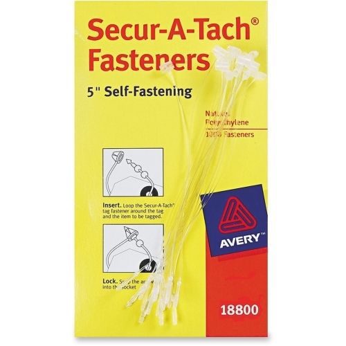 Avery Secur-A-Tach Plastic Tag Fastener - 1000/Bx - White