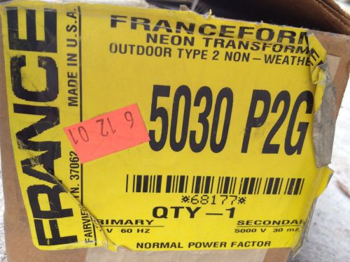 5030 P2G Franceformer Neon Transformer NEW Outdoor Type 2 277V 60Hz 5000V 30MA