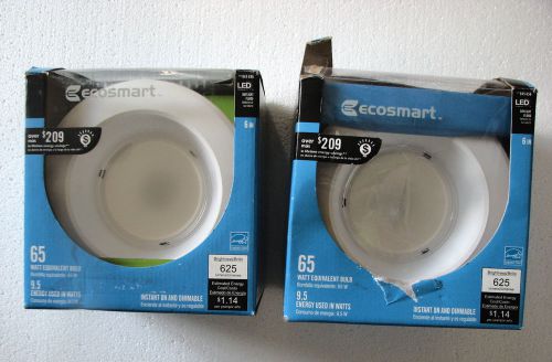 2 EcoSmart- Cree  65W  Daylight  625 Lumen  6 in. Dimmable LED Downlight 845 656