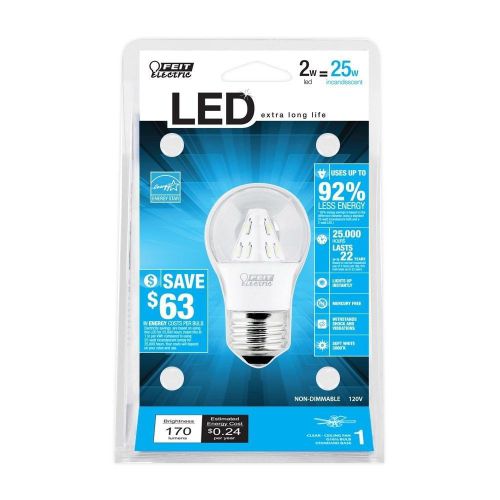 Feit Electric Accent LED Bulb Clear Lamp Ceiling Fan Light Watt Incandescent