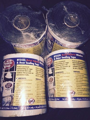 Protecto wrap bt25xl 6&#034;x 50&#039; 50 feet butyl window &amp; door tape hybrid for sale