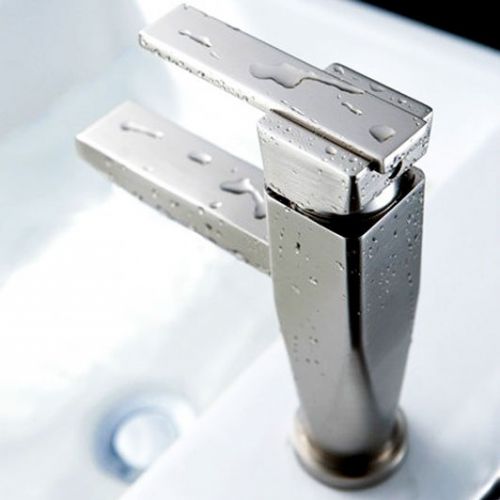 Modern bathroom sink single hole faucet tap brushed nickel finish free shipping for sale