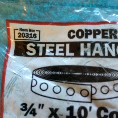 3/4 x 10ft copper strap 24g sioux chief  pipe/tubing straps &amp; hanger coil roll for sale