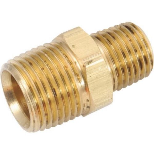 Reducing hex red brass nipple-1/4x1/8 brass hex nipple for sale