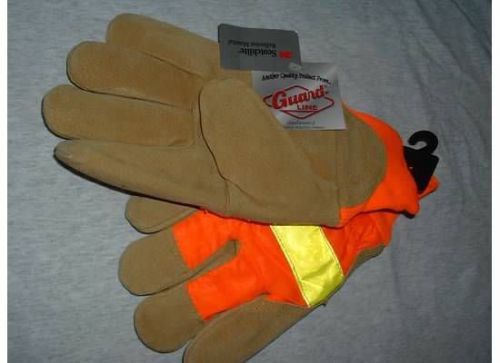 4pr XL Heatrac 3M Hi-Viz / Pigskin Thinsulate Insulated Winter Work Gloves
