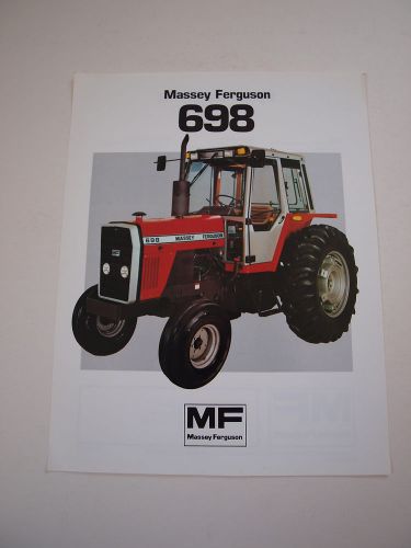 Massey-Ferguson MF 698 2WD Tractor Color Brochure Spec Sheet MINT &#039;83