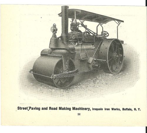 1905 Iroquois Iron Works Buffalo,N.Y. Street Paving &amp; Road Making Machinery ad
