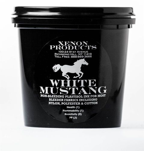 New screen printing plastisol ink xenon white mustang for most bleeder fabrics for sale